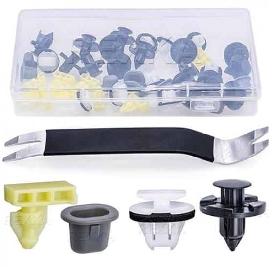 46pcs Wheel Well Opening Moulding Clips Fender Flare 45pcs+Remover