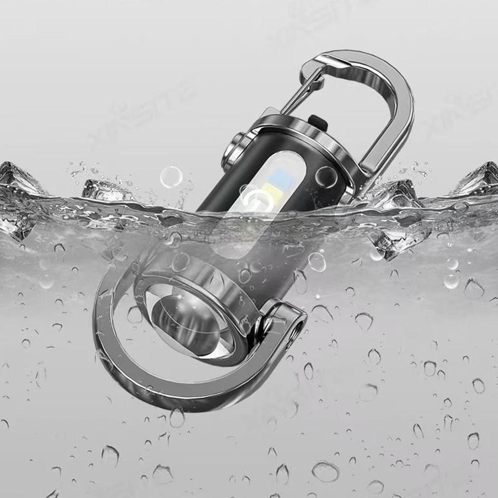 Mini LED Keychain Flashlight Bright USB Rechargeable Keyring Light Waterproof Portable Camping Hiking Emergency Survival Tool