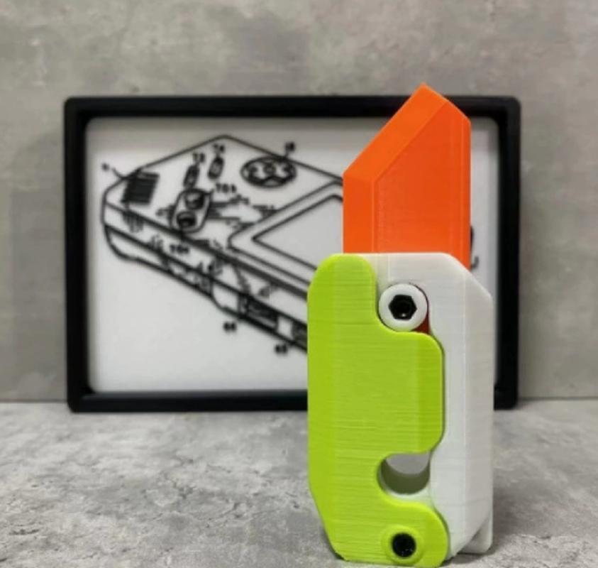 New Spot 3D Gravity Knife Radish Knife Decompression Toy 3D Printing Gravity Knife Toy Birthday Surprise Holiday Surprise