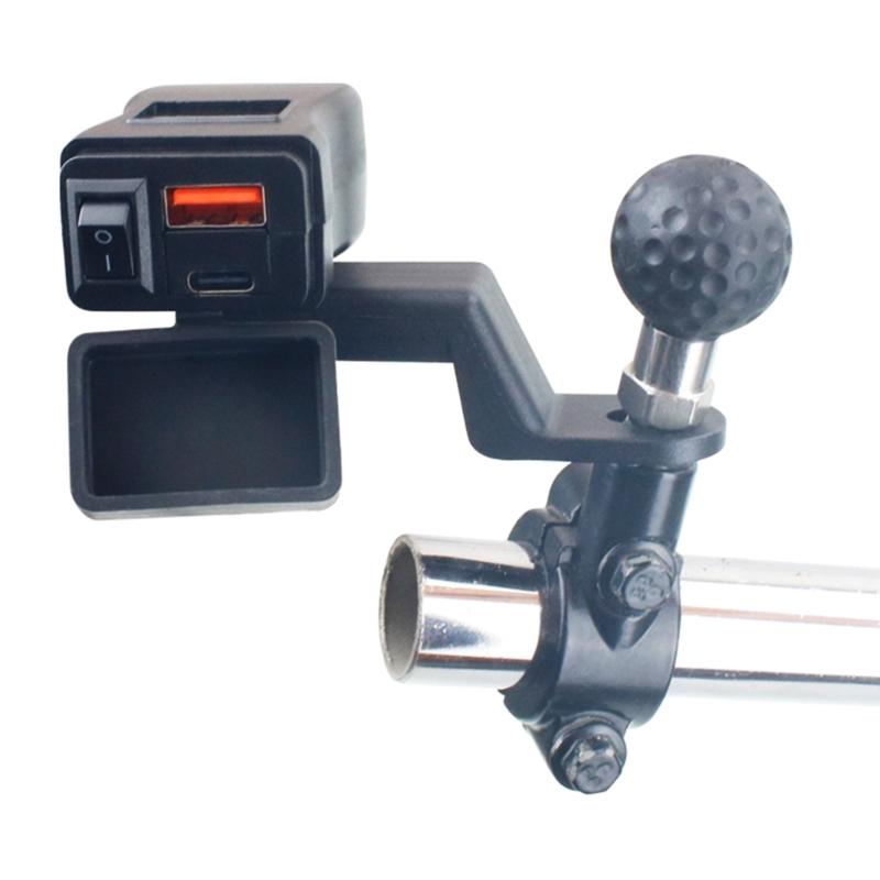 Kit de Port USB pour Moto 12V 24V Adaptateur SAE vers USB sur Moto Chargeurs Rapides USB Type C Étanche Prise de Courant