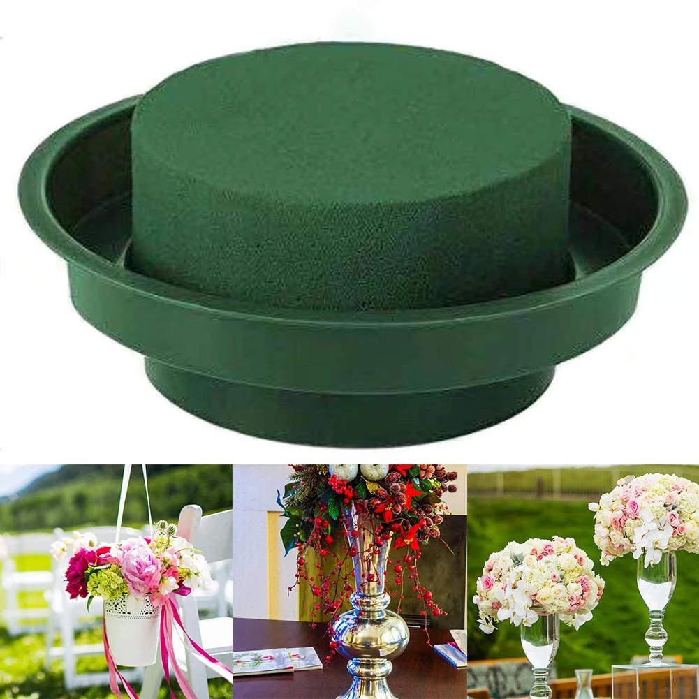 Floral Foam Bowl Kit Green round Wet Foam for Flower Arrangement Wedding Aisle Decor Artificial Flowers Party Decoration