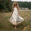 Women's Sleeveless V Neck Maxi Dress Summer Long Dress Casual Loose Fit Floral Print Bohemian Style Slip Dress