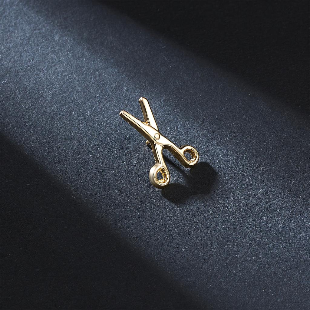 Rinhoo Cute Small Shovel Shaped Brooches For Women Creative Gold Color Rhinestone Shovel Lapel Pins Metal Button Badge Jewelry