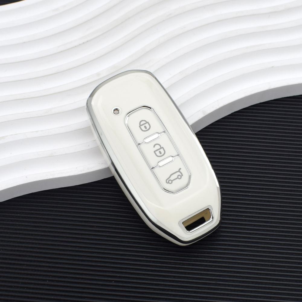 

TPU Car Smart Remote Key Cover Case Bag Holder For Ford Territory EV Protector Shell Fob Accessories белый/серебряный