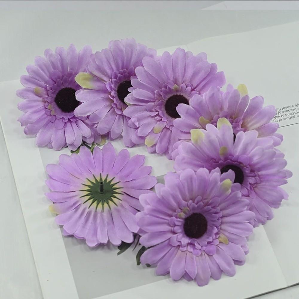 7pcs New Silk Artificial Sunflowers Gerbera DIY 3D Sunflower Flower 10cm Flower Arranging Simulated Flower Photography