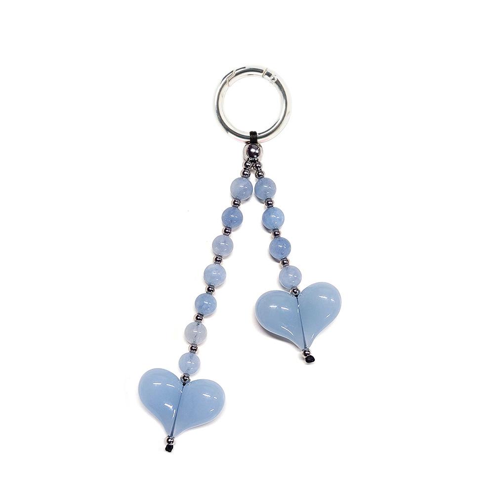 

Fashionable Big Small Heart Bag Pendant Charms Keychains Accessories Women Cute Red Pink Multicolour Beading DIY Birthday Gifts