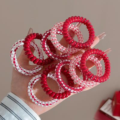 Telephone Cord Hair Ring with High Elasticity and Durable Rubber Band Ponytail Hair Tie for Hair Fixation Without Leaving Any Trace.