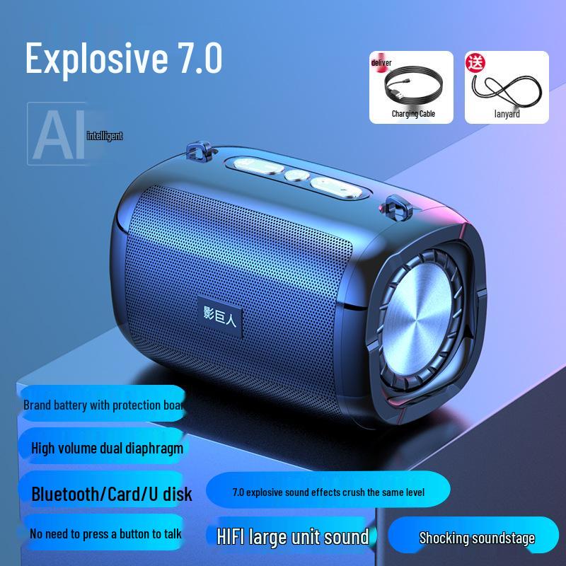 

AI Smart Bluetooth Subwoofer: High-Volume Wireless Speaker with Card Reader & Radio for Home and Outdoor Use