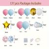 131PCS Balloon Garland Arch Kit, Shower Decoration Birthday Party Anniversary Graduation Holiday Indoor and Outdoor Decoration
