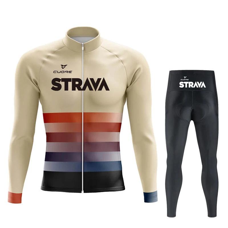 2026 Long-sleeved Cycling Suit Men's and Women's Overalls Road Bicycle Cycling Shirt Quick-drying and Breathable