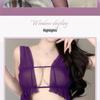 Alluring Purple Mesh Open Chest Lingerie Set
