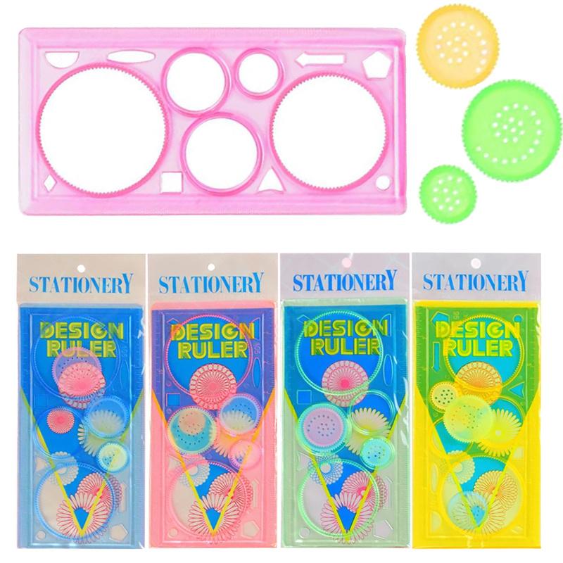 Spirograph Drawing Tools Set with Ballpoint Pen DIY Template Mathematical Roulette Drawing School Supplies Geometric Ruler TMZ