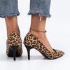 Women's Shoes 2024 Brand Slip-on Women's High Heels Fashion Leopard Print Office and Career Sexy Pointed Toe Heels Women Zapatos