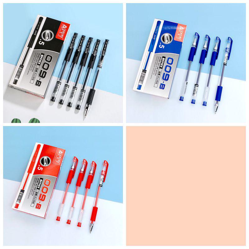

Fengshang 009 Classic European Standard Neutral Pen - 0.5mm Bullet Tip, Carbon Black/Blue/Red for Student, Office, Business. Black [12 pcs/box]