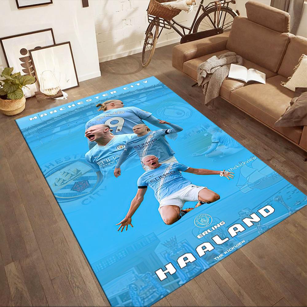 Haaland Enthusiasts Square rugs are a great choice for living rooms, bedrooms, home décor, and as gifts.