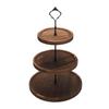 Wood 3 Tier Dessert Stand Cupcake Stand Table Sweet Dessert Snacks Fruits Pastry Rack Dark Color