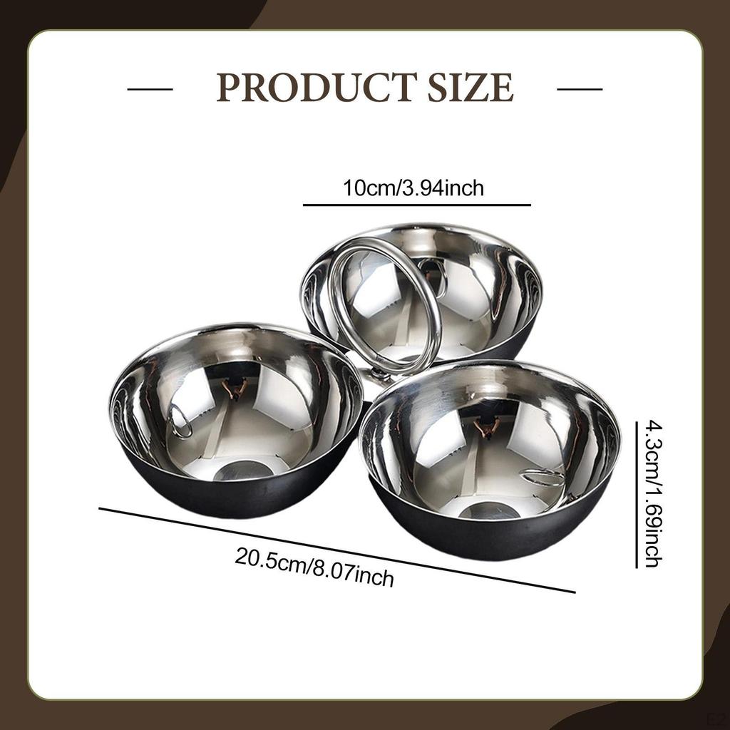 Stainless Steel Snack Serving Bowls Appetizer Platter Multipurpose Portable Plates for Hosting