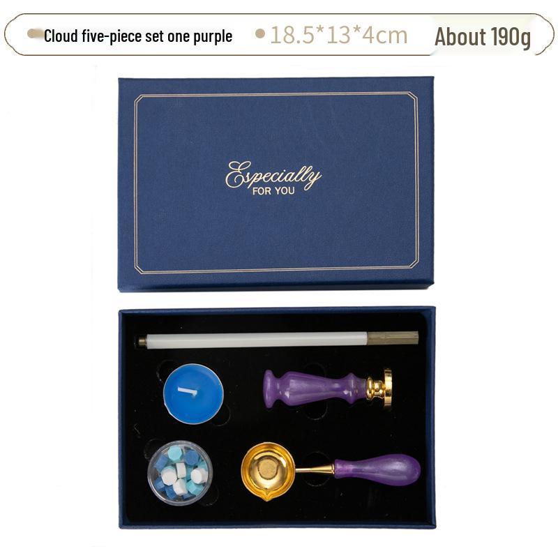 Creative Retro Wax Sealing Stamp Set - Includes Stamp, Wax Granules, and Fire Paint for Envelopes & Gifts.