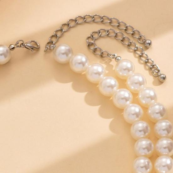 Multi Strands Faux Pearl Choker Retro Round Imitation Pearl Necklace Flapper Necklace Accessories for Wedding Gatsby Themed Party