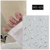 Silver Irregular Brozing Line Nail Art Stickers with Relief 3D Diamond Inlay DIY Self-Adhesive Nail Decals 1Sheet Line Sliders