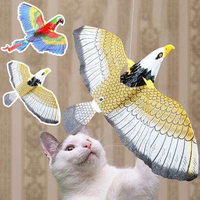 Pták interaktivní hračka pro kočky Elektrická závěsná hračka létající pták Kočka Funny Cat Stick Chytací lano Psí hračka