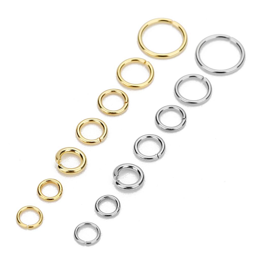 100-200Pcs Stainless Steel Open Single Loops Jump Rings Split Rings For Jewelry Making DIY Necklace Connectors Accessories