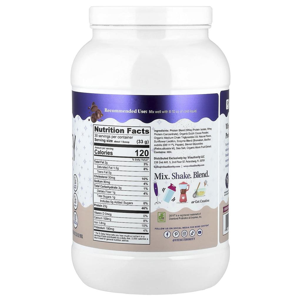 Active, Vita Whey Protein Powder, Chocolate, 990G (2.18Lb)