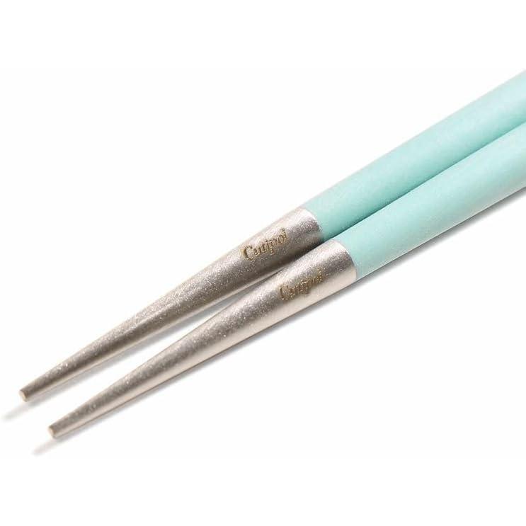 Cutipol GOA Turquoise Silver Chopsticks + Chopstick Rest Set G029T - Portuguese Cutlery Brand, Sophisticated Modern Design, Ergonomically Designed,