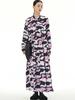 Xitao Dámské ležérní šaty s dlouhým rukávem a volným potiskem, patchworkovým stojáčkem, HQQ2080