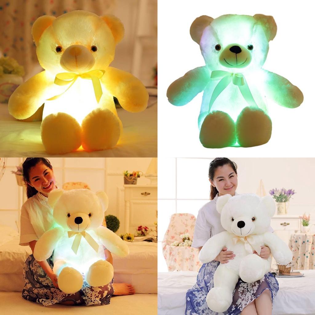 Adorable Teddy Bear Plush Toy With Led Colorful Lights Small Size Long Plush Flashing Function