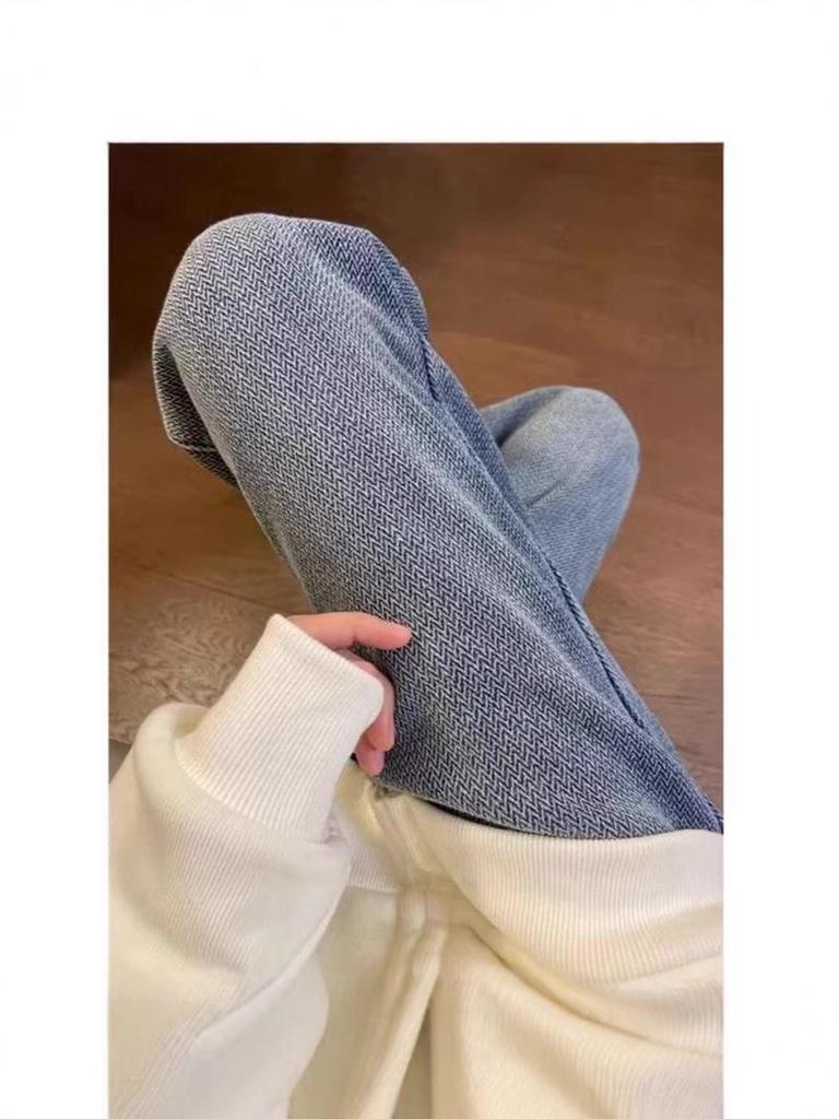 Ladies' 2024 Jeans: Versatile Maternity Straight & Wide-Leg Pants for Spring, Autumn, and Winter.