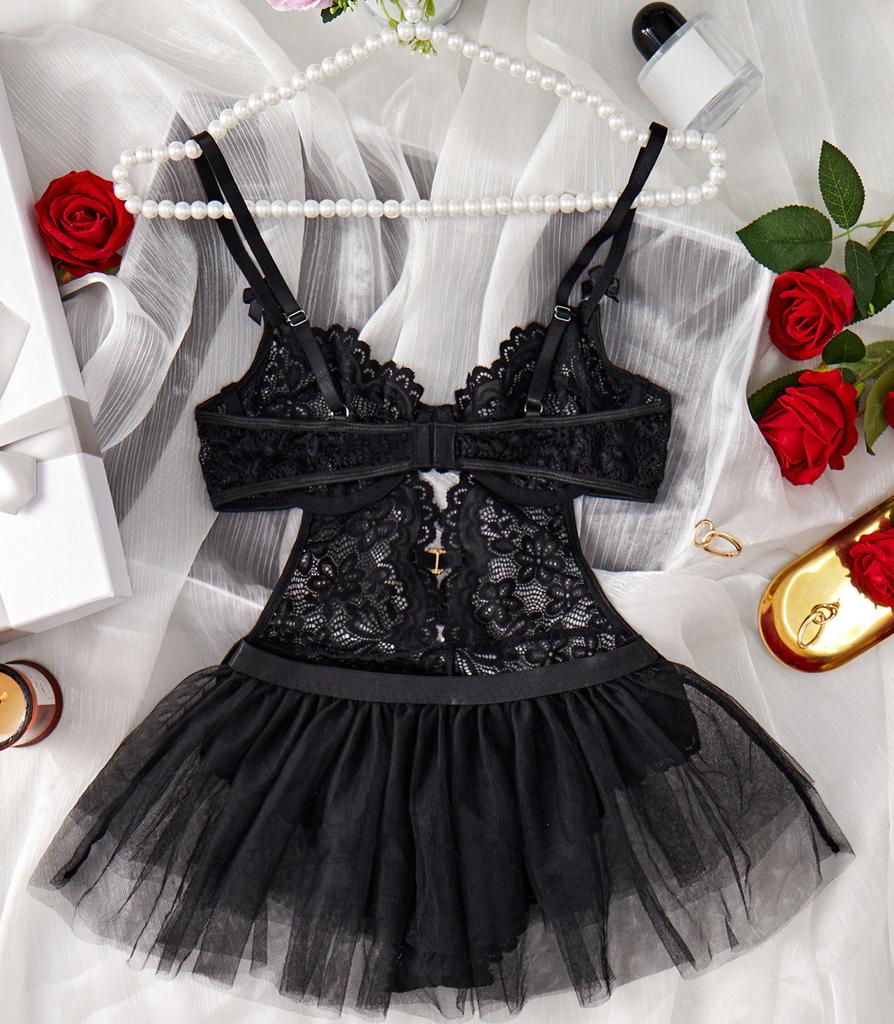 New Style Fashion Sexy Lace Underwear Set Sexy Lingerie Babydolls Erotic Mesh Nightdress Lace Sexy Nightdress Lingerie For Women