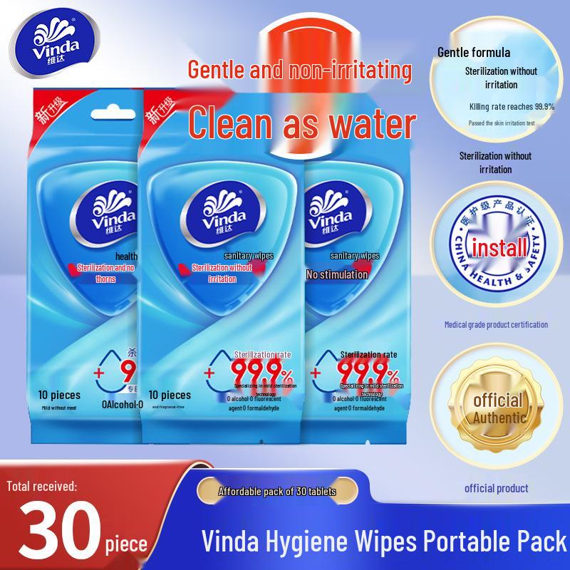 "Vinda Portable Sterilizing Wet Wipe: Single Disposable Disinfection Pack"
