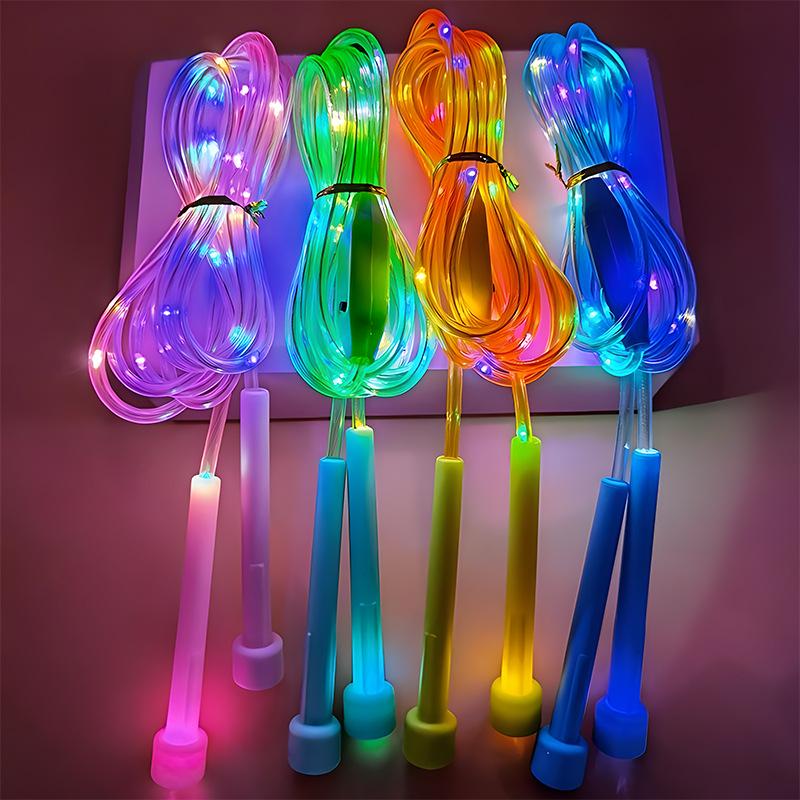 Glow-in-the-Dark Luminous Flashing Jump Rope for Kids and Teens | Seven-Color Fitness Rope for School Activities