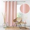 Rideau à œillets 140 x 280 cm en microfibre unie – ABSOLU – Grande Hauteur Rose pale