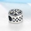 Authentic Sterling Tone Charms Hollow Family Tree Beads Fits Charm Bracelets Jewelry DiyFashion Charm