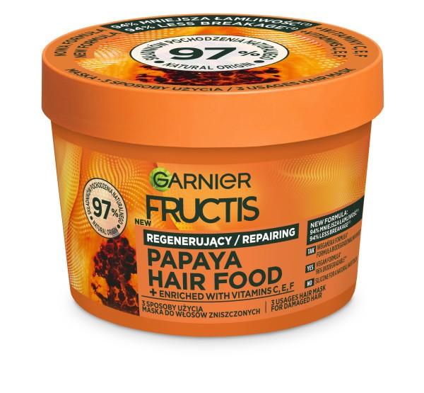 Fructis Hair Food Maska Regenerująca Do Włosów Zniszczonychch - Papaya 400Ml