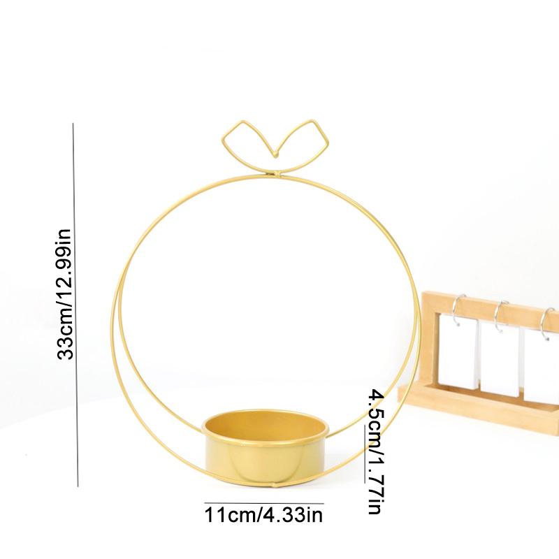 1pcs/set Creative Desktop Flower Basket Moon Shaped Vase Flower Arrangement Gold Color Iron Wedding Ornament Home Decoration