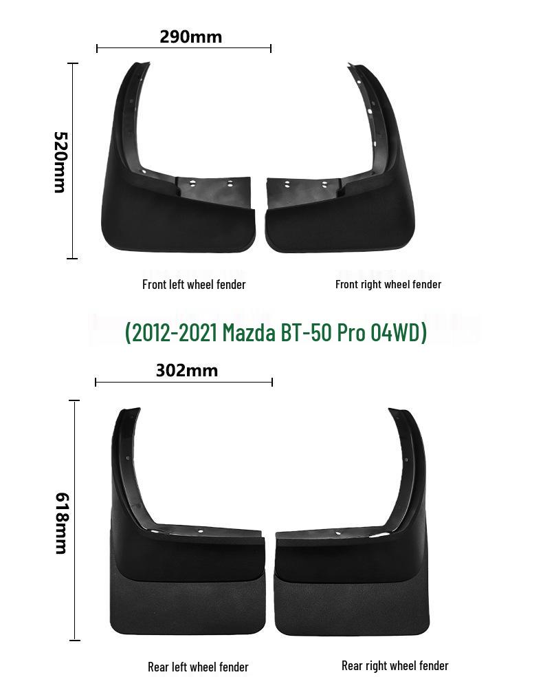 Mazda BT50 4WD 2012-2021: Błotniki przednie i tylne
