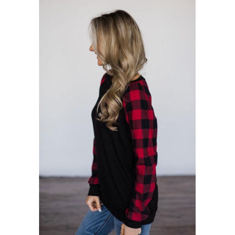 Striped Blouse Womens Plaid Long Sleeve Ladies Top T Shirt Loose Tops Casual