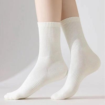 Women's Spring and Autumn 7A Antibacterial Cotton Solid Color Odor Proof Sports Stockings