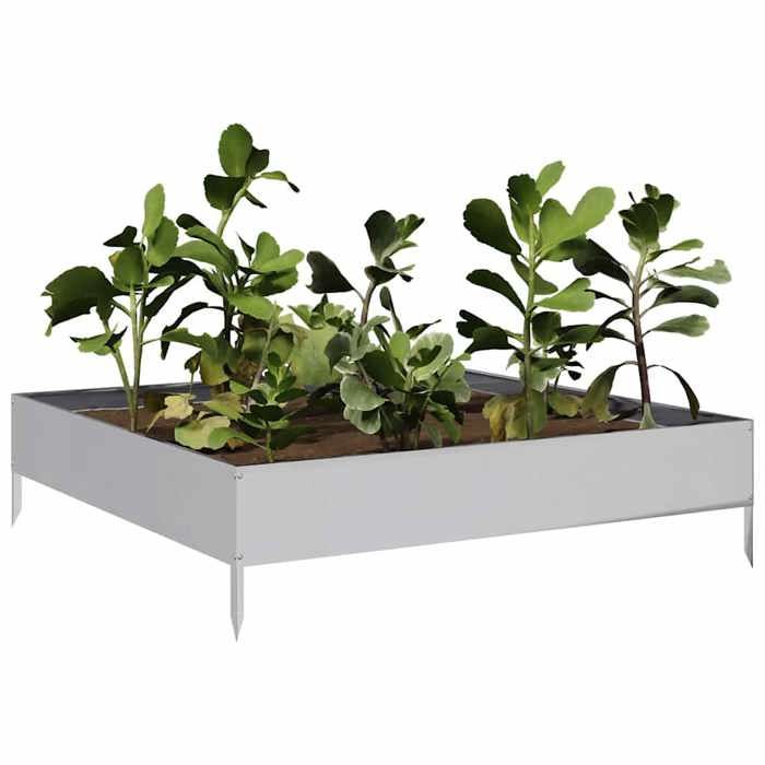 VidaXL Lit surélevé de jardin 100x100x26 cm acier inoxydable 851022