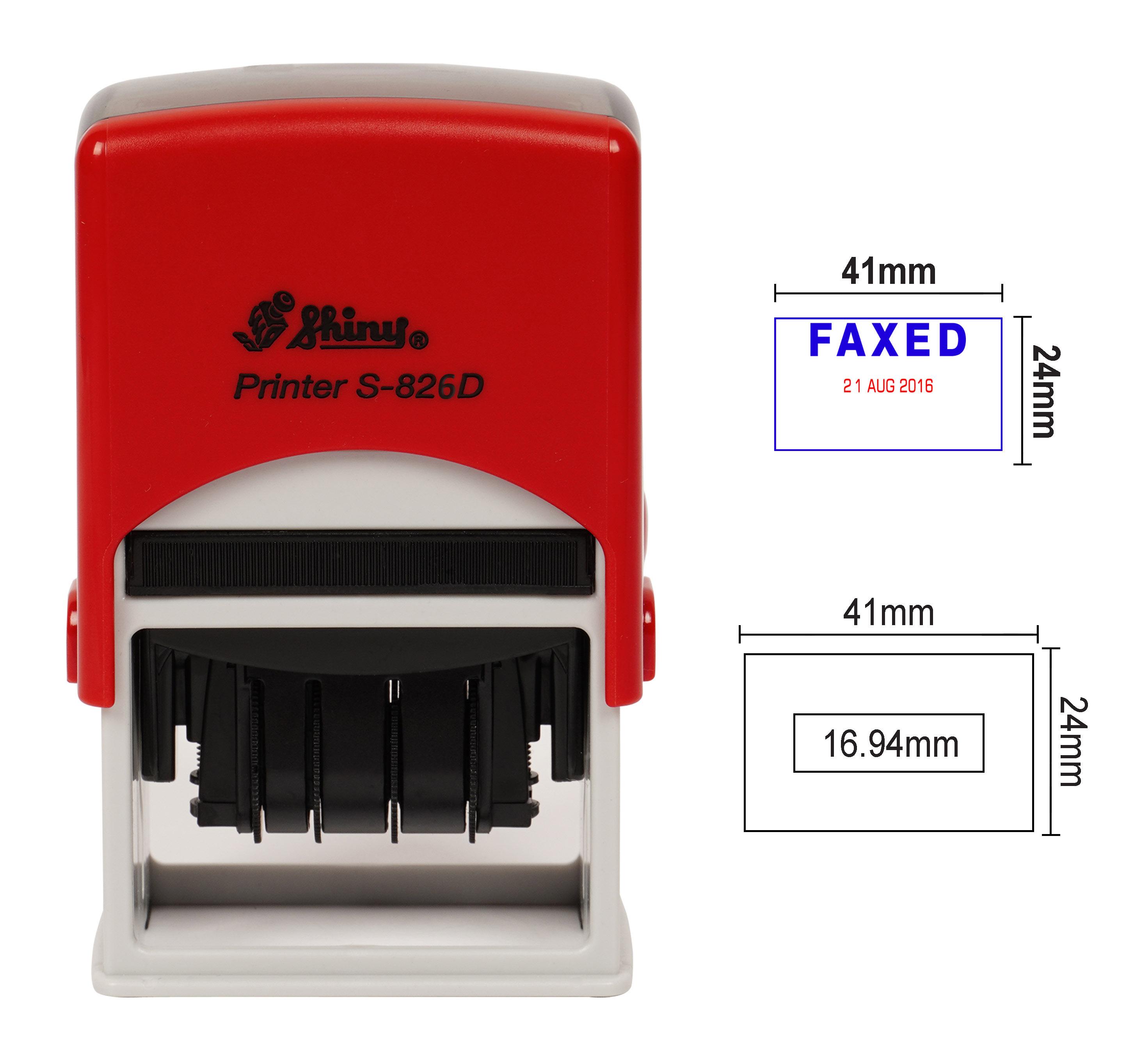 

Shiny Date Stamper Self Inking With Faxed Text Ofiice Stationery Rubber Stamp Blue With Red Date - 41mm x 24mm синій