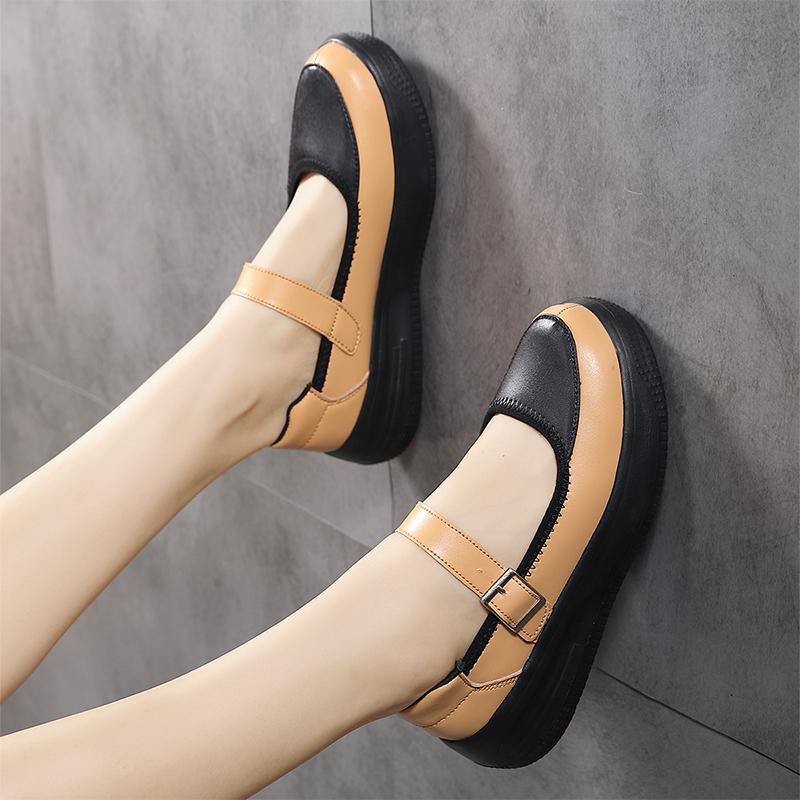 Fashion Women's Mary Jane Shoes 2024 Autumn Shallow Thick Sole Casual Shoes for Women Sneakers Outdoor Buckle Big Size 42 Women's Shoes