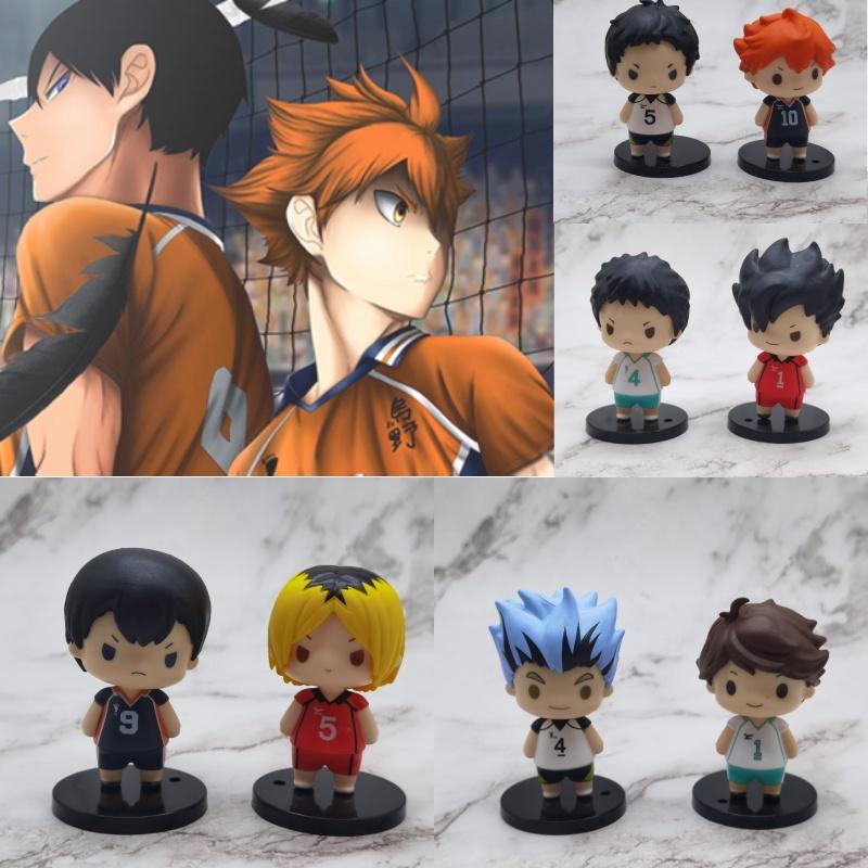 Cartoon Volleyball Boys Action Figures 8 Models Pvc Material 7.5cm Size