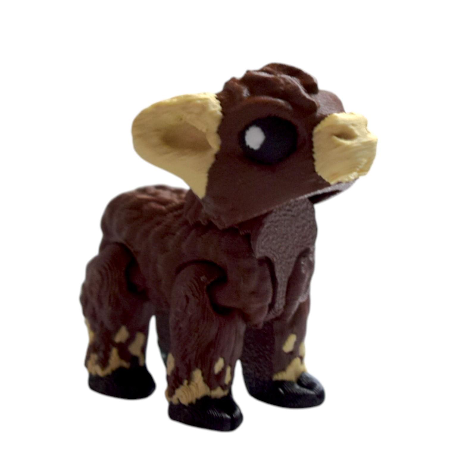 3D Printed Red-Brown Calf Doll Pendant Ornament Red-Brown