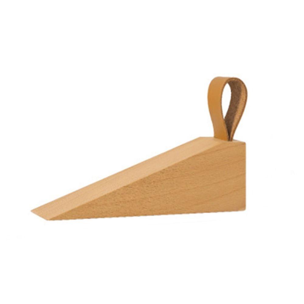 Leather Rope Anti-collision Nail-free Solid Wood Door Stopper Baby Protect Wedge