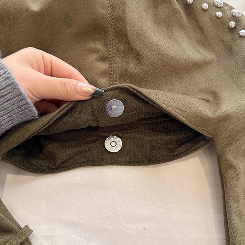 Half Moon Faux Suede Underarm Bags For Women Luxury Designer Handbags And Purses Vintage Rivet Rhinestones Shoulder Bag CLE