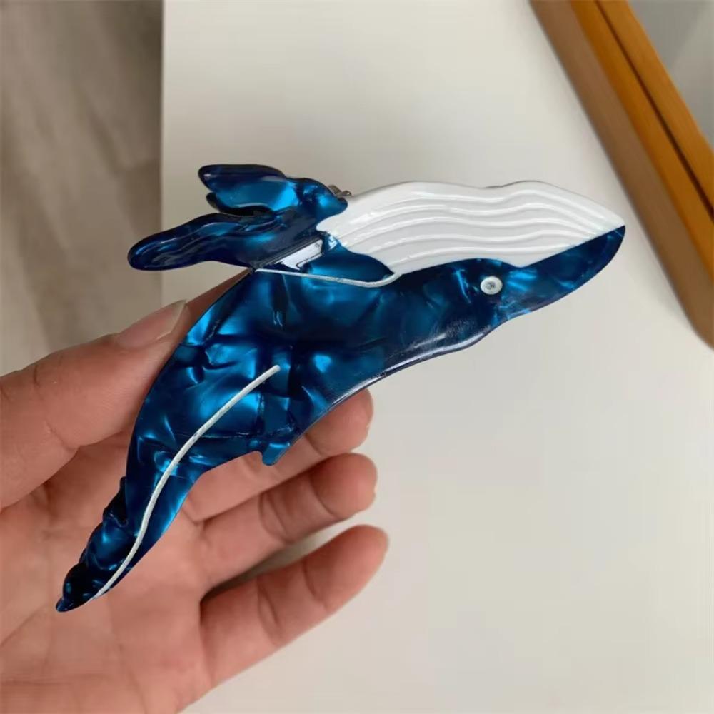 Non Slip Whale Hair Claw Cartoon Whale Shaped Hair Claw Cute Acetate Hair Clips Headwear