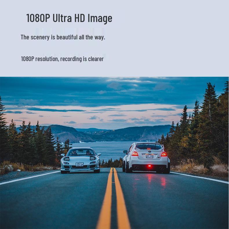 U-Shaped WiFi Dash Cam with Mobile Connectivity, HD Recording, 24-Hour Parking Monitor, Universal Fit
